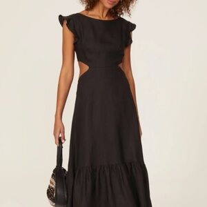 Marissa Webb Kingsley Black Cutout Linen Sundress